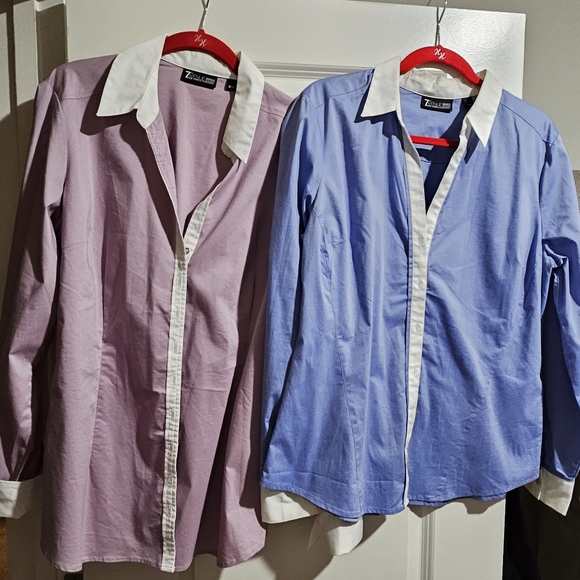 7th Ave NYC, Large, blue and lavender dress ahirts ( business casual) - Picture 2 of 3